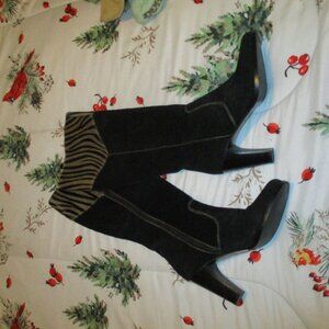 Grigiarancio by Calzaturificio Marco suede leather calf hair Italian boots 7.5